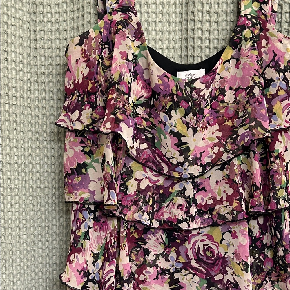 Suzi Chin for Maggy Boutique Floral Mini Dress - Pink and Purple - Picture 2 of 5